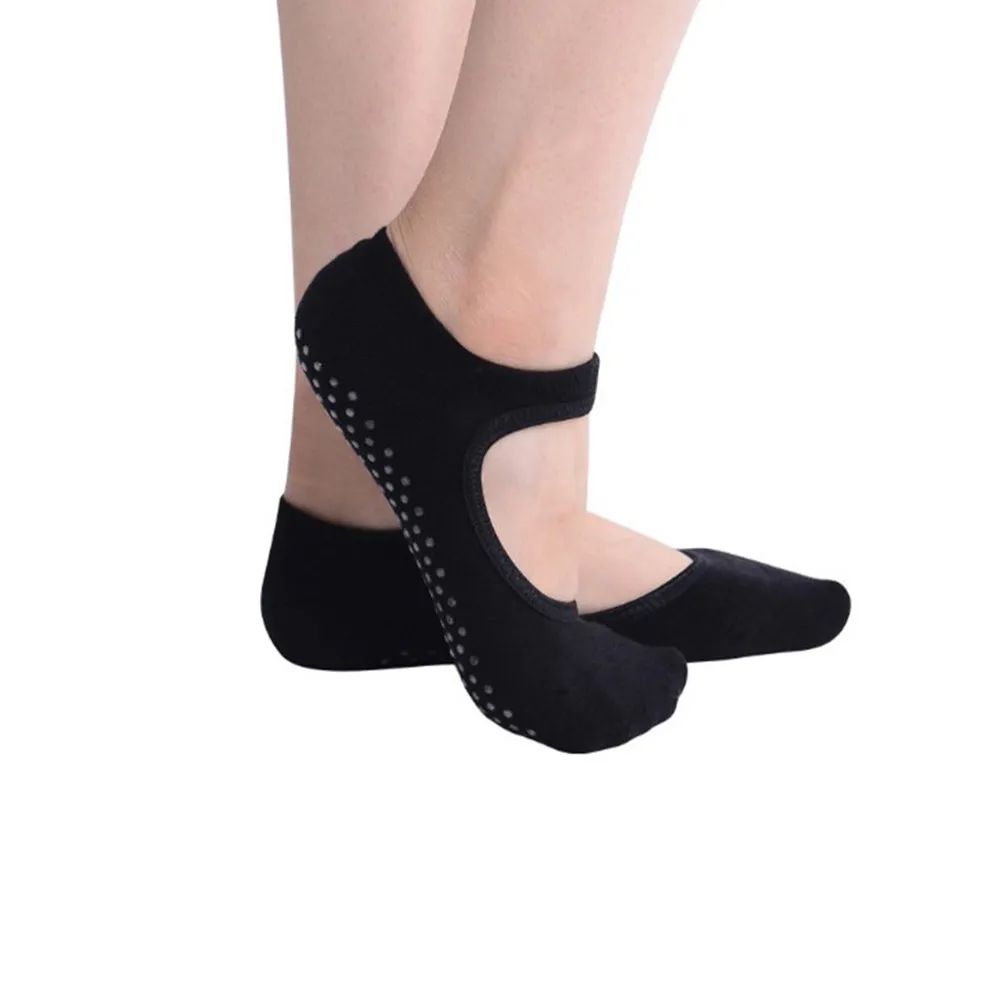 

2 пары женских носков для йоги из смесового хлопка, нескользящие носки для пилатеса, 3D-гелевая подошва с точечным покрытием, защита стопы