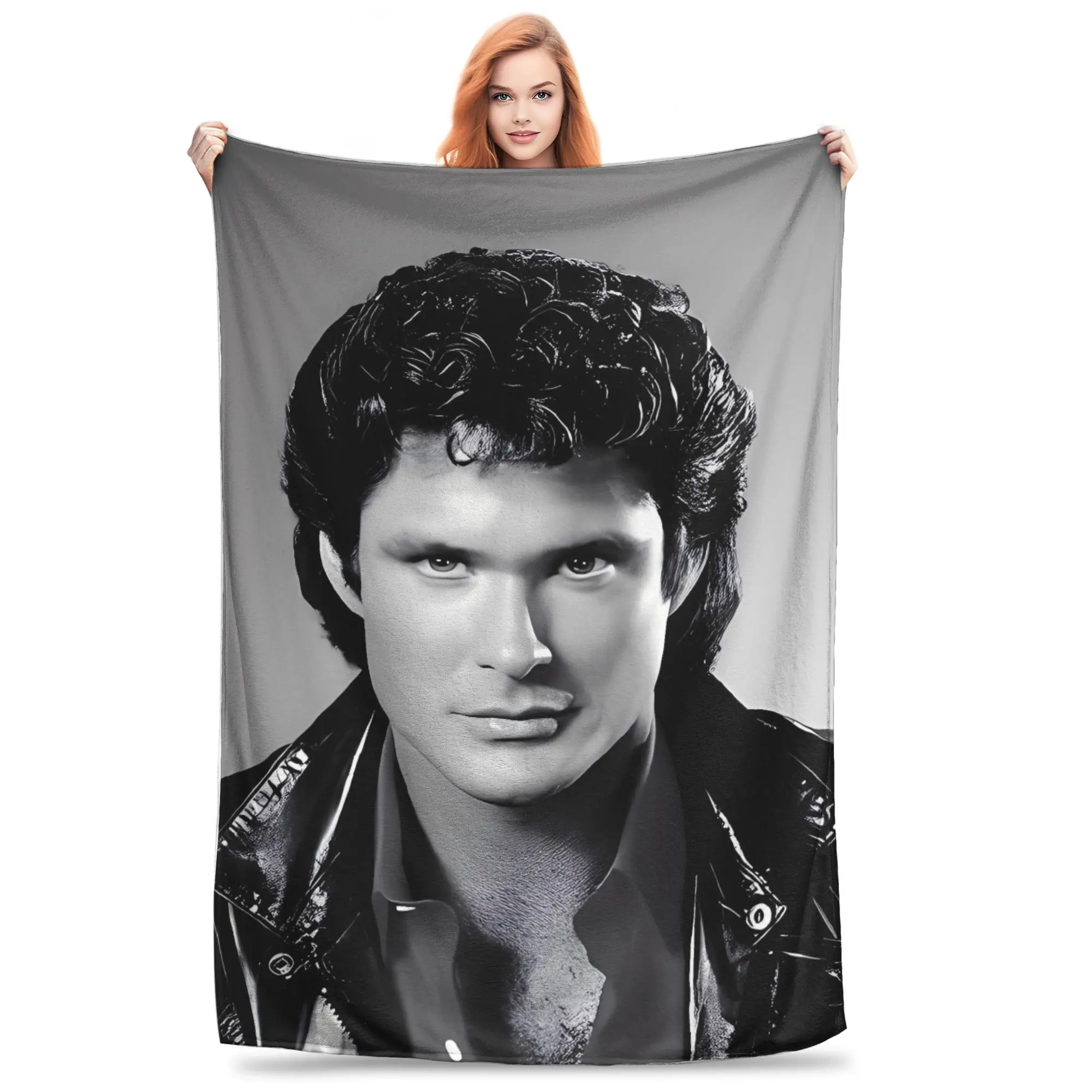 David Hasselhoff Flannel Blankets Autumn Actor Super Soft Throw Blanket for Boy Girl Living Room Graphic Bedspread Sofa Cover