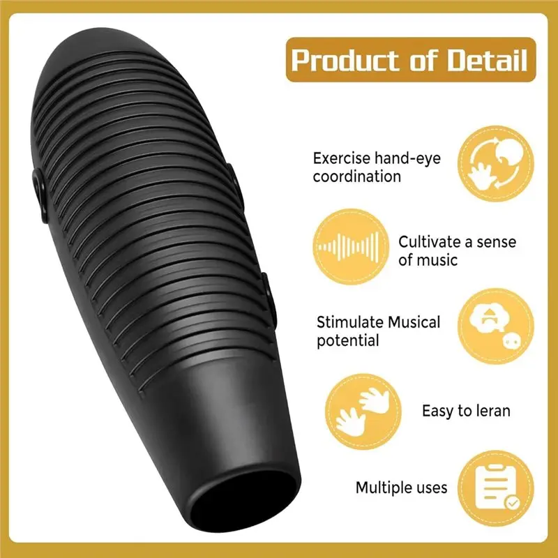 A69P-Guiro Instrument 3.9X13 Inch Guiro Fish Shaped Latin Percussion Instrument With 2 X Guiros Scraper Musical Training