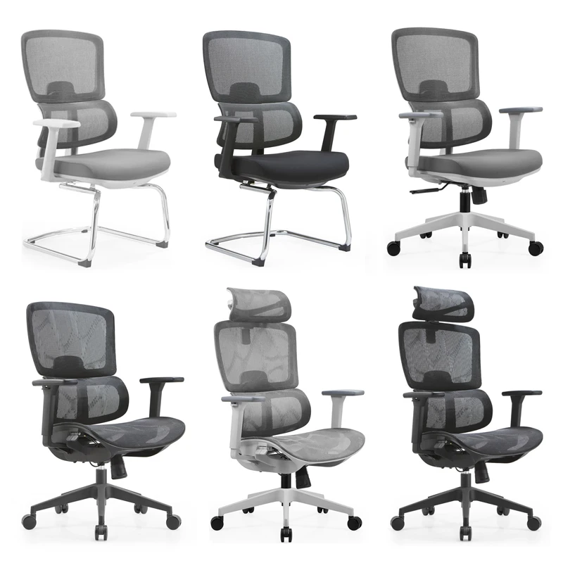 Comfortable Modern Design Ergonomic Office Chair Swivel Adjustable Recliner Chair Office Mesh Metal Chair