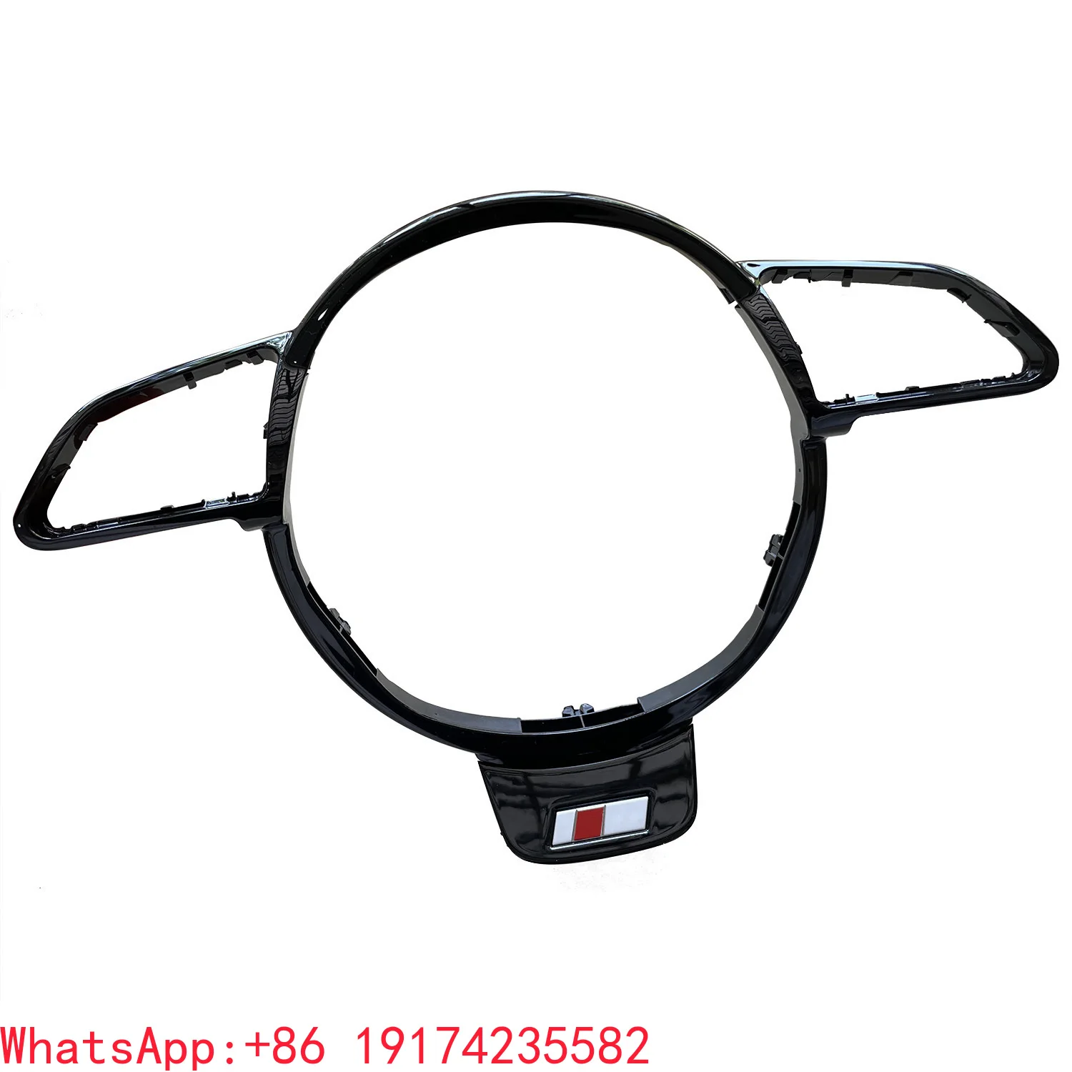 

For Audi S RS Sline Logo A3 8V A4 B8 A6 C7 Steering Wheel Button Frame With Silver Edge