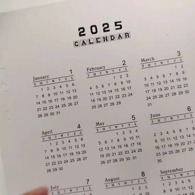 

2025 Calendar Notebook Dividers A5 A6 Loose-leaf Notebook Binder Dividers Monthly Planner Transparent Bookmarks Agenda Note Pads