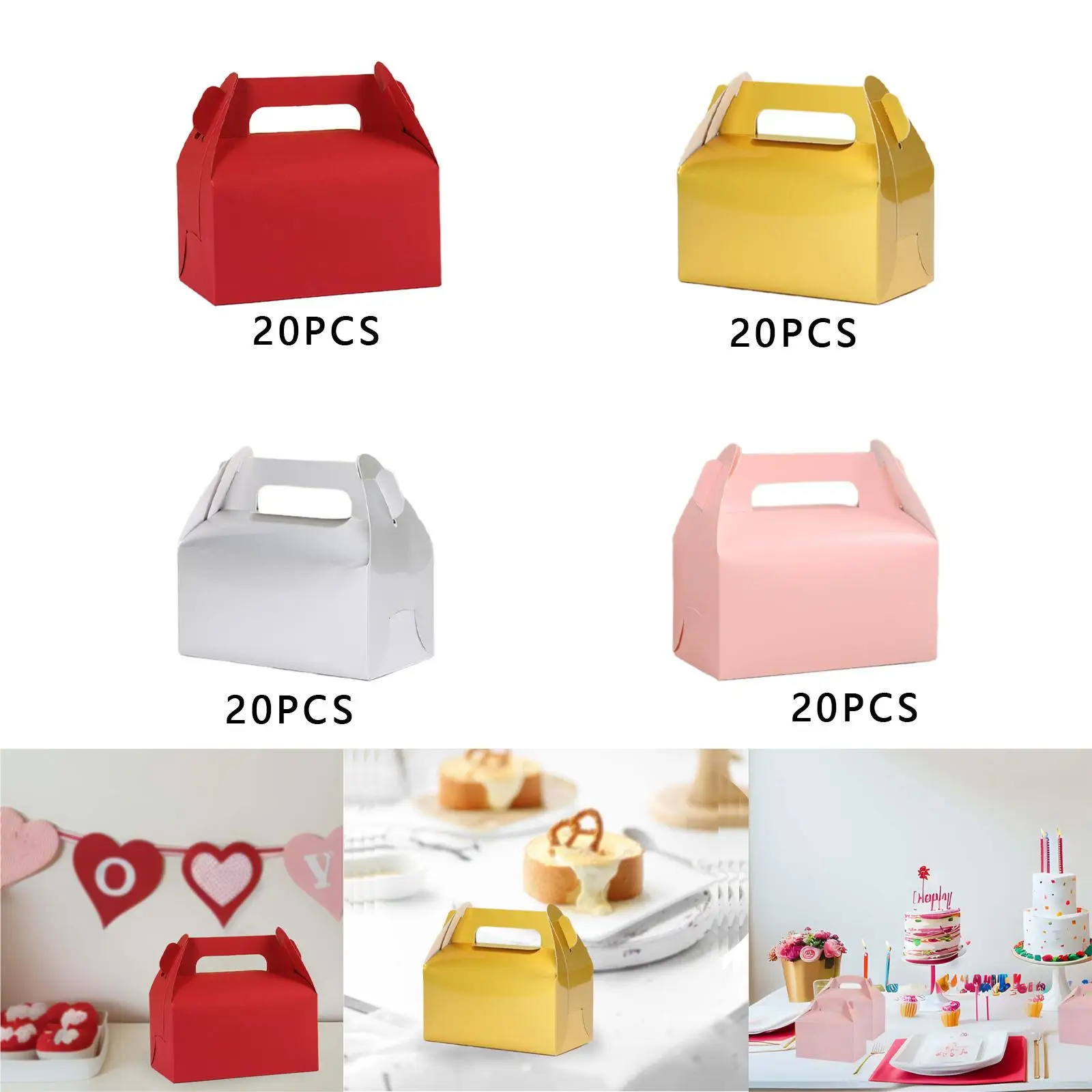 

20 Pieces Cake Boxes Multifunctional Packaging Box for Home Party Kitchen