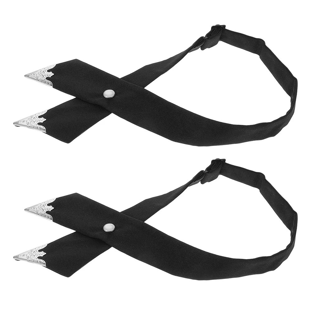 

2Pcs Adjustable Cross Bow Tie Black Classic Pre Tied School Uniform Necktie for Men Women Fashion Accessories Women Tie