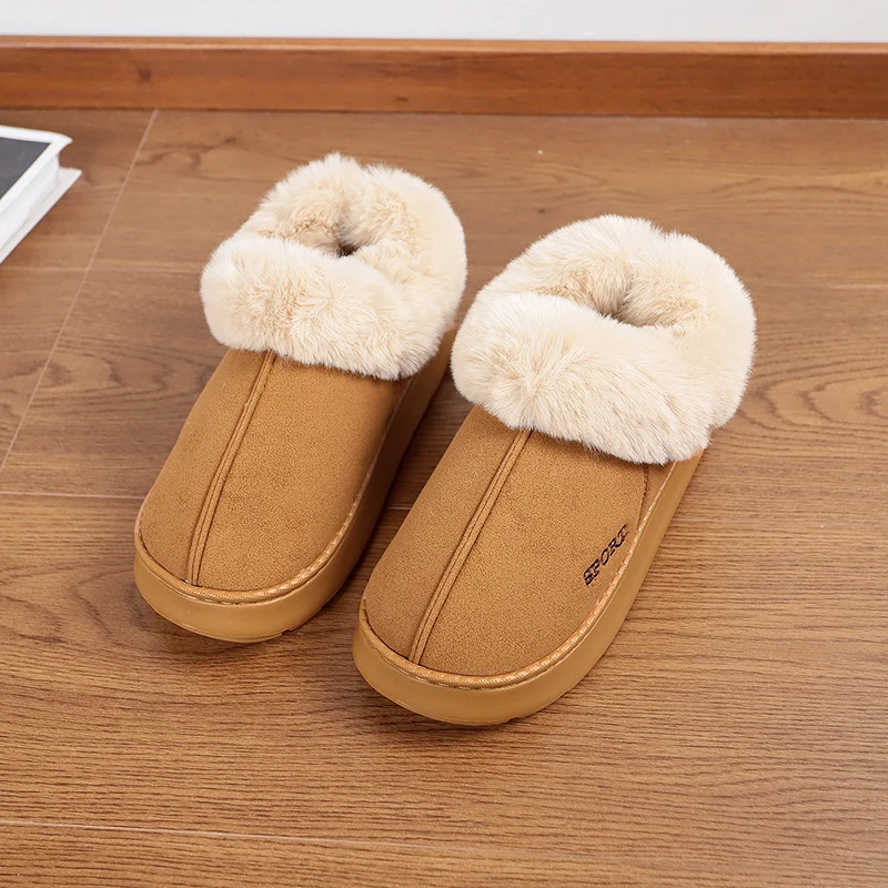 

Unisex style Luxury Comfortable Warm Fleece Lined Winter Slippers Elegant Warm & Comfortable Thick Sole Indoor pure color shoes