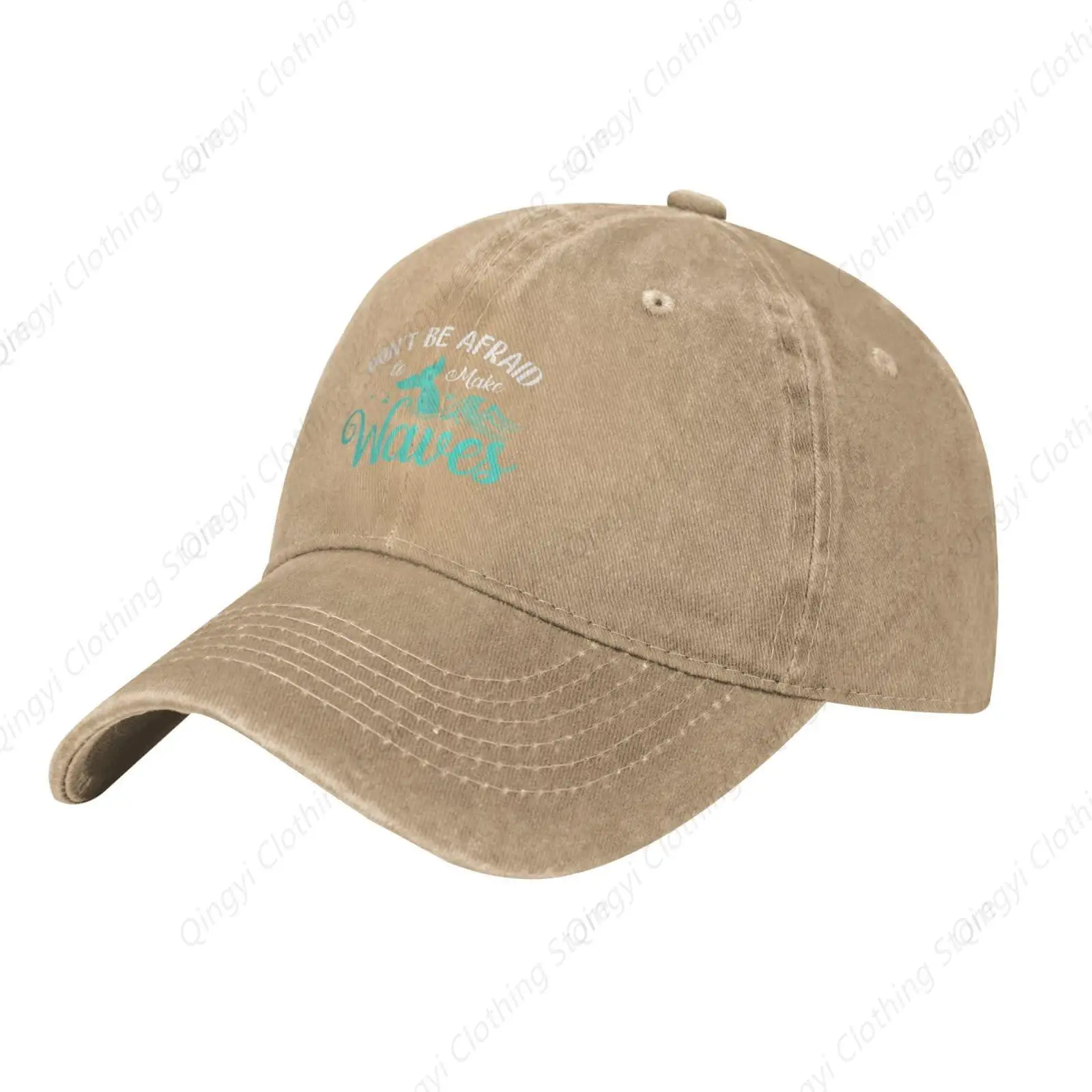 Vintage Don't Be Afraid to Make Waves Baseball Cap for Men Women Golf Dad Hat Adjustable Cotton Hats Natural