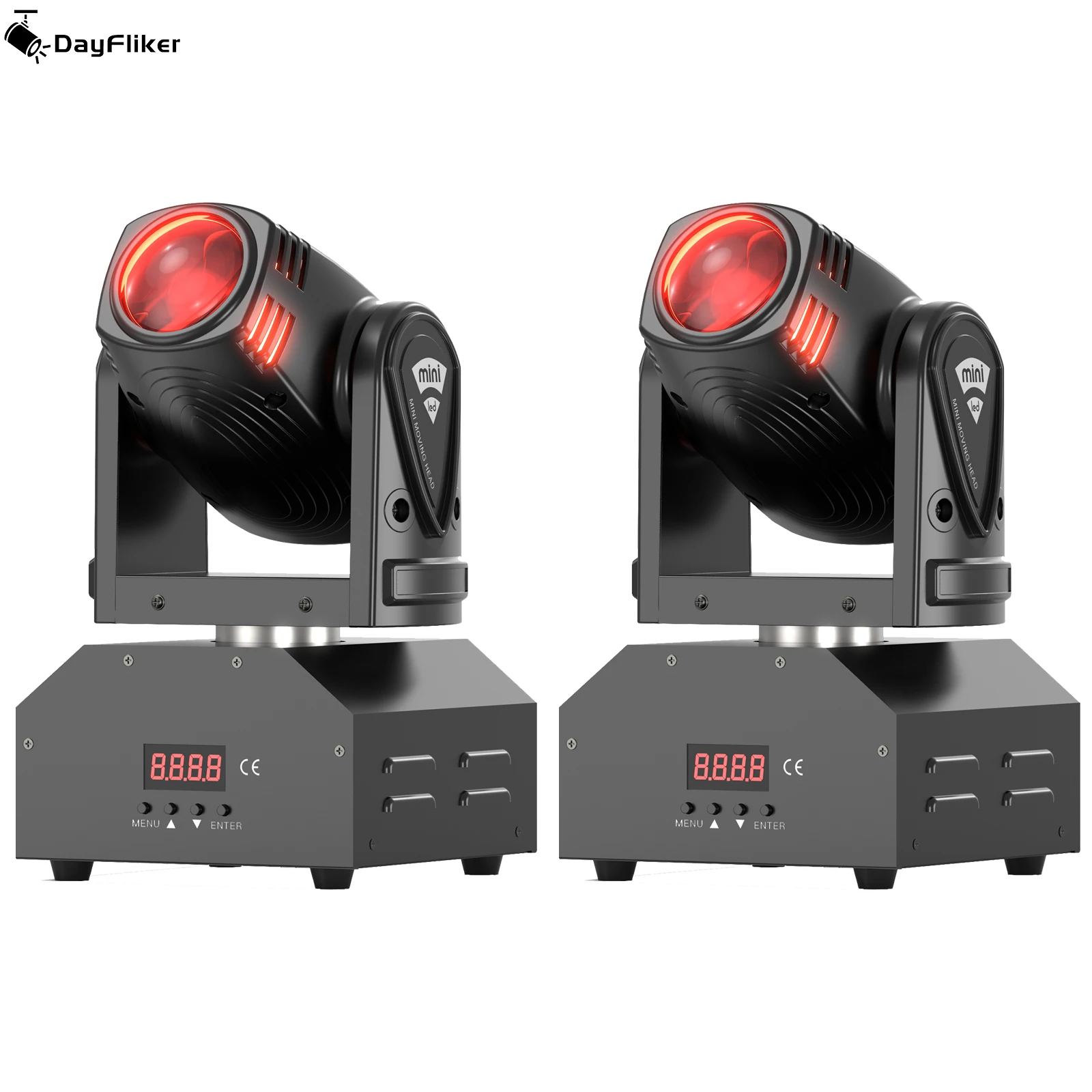 

DayFlicker 2Pcs 60W Mini LED RGBW Moving Head Light 11/13CH DMX512 Voice-activated 4 in 1 Stage Light for Disco Wedding Disco