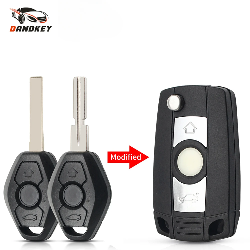 Dandkey 3 Buttons Flip Key Shell For BMW E36 E38 E39 E46 E53 E60 E61 E63 E64 E81 E83 E85 1/3/5/7 Series X3 X5 Z3 Z4 Remote Case