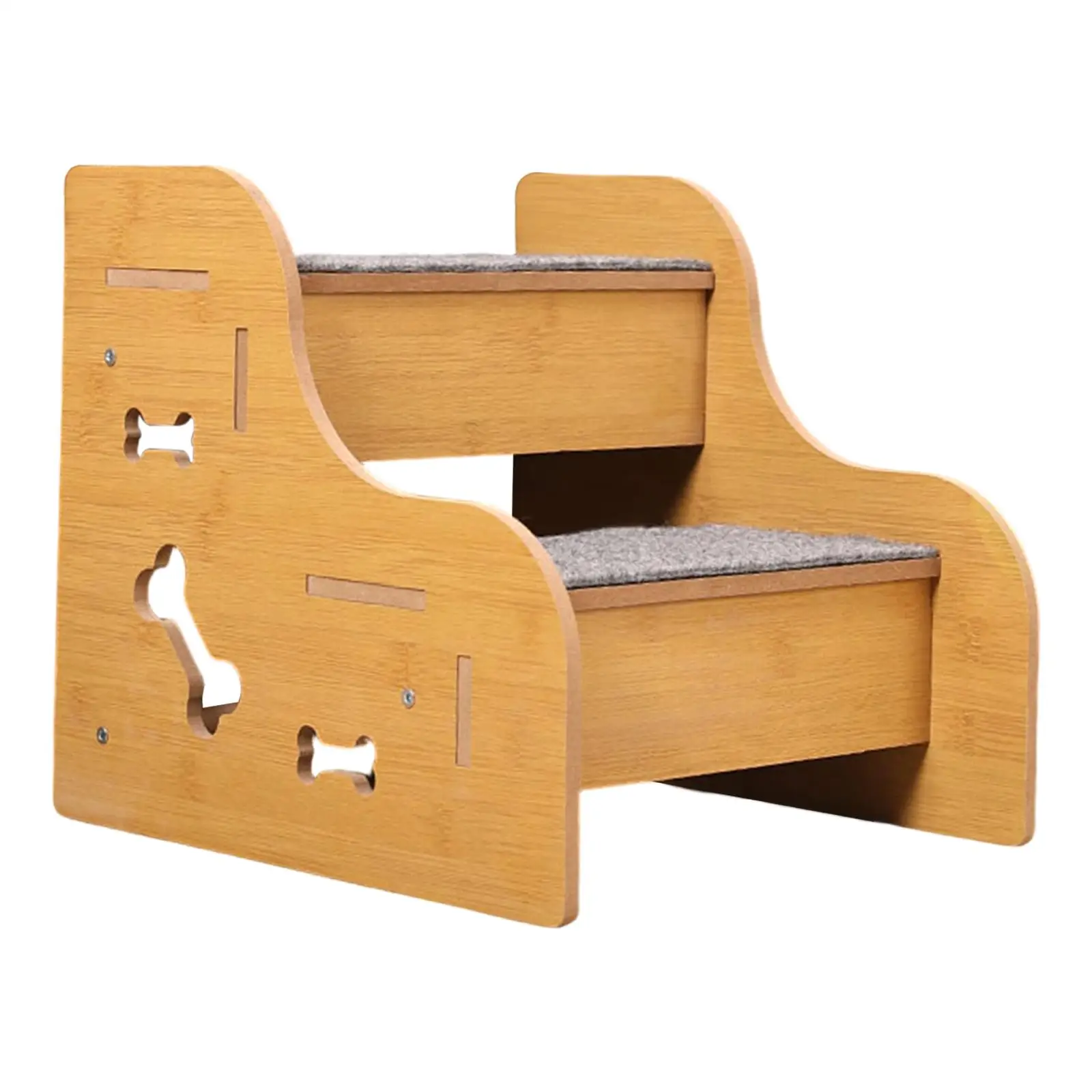 Dog Steps for Bed Wood MDF Non Slip Pet Ladder Compact for Small Dogs Cats and Older Pets Indoors