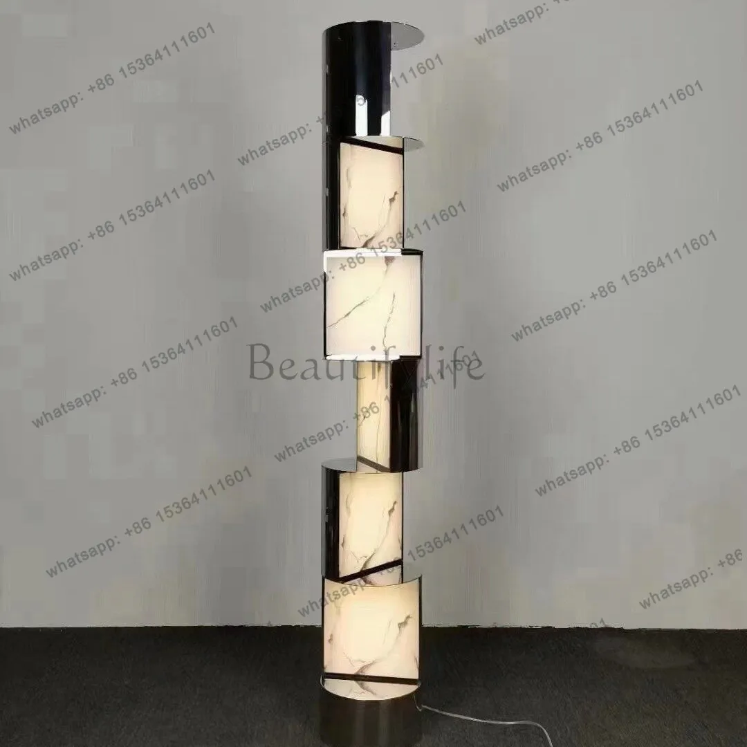 YJ light luxury simple floor ornament luminous hotel villa high-end stainless steel decoration