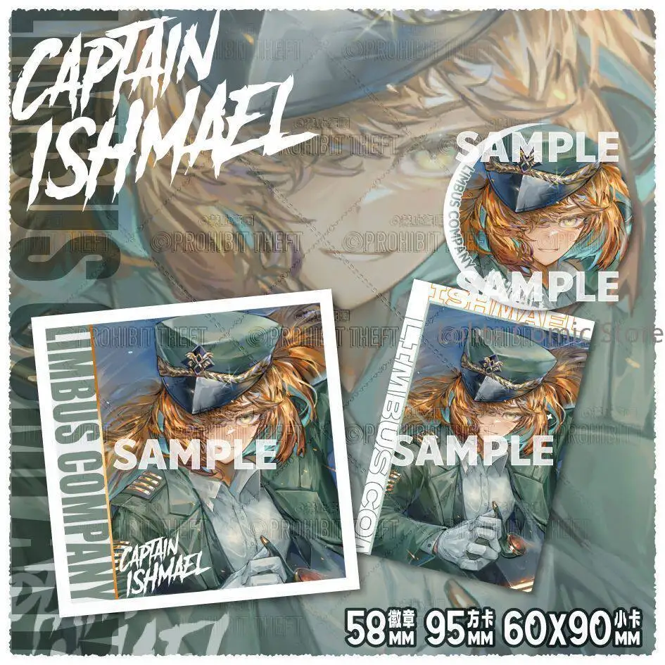 

Anime Limbus Company Ishmael Round Badge Paper Card Brooch Bag Decor Fanmade Doujin Goods Fan Collection Gift Cosplay