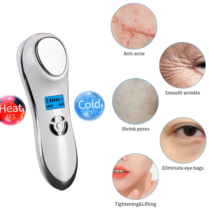 Hot&Cold Face Hammer Wrinkle Removal Device Firm Facial Skin Fade Lines Skin Care Beauty Device