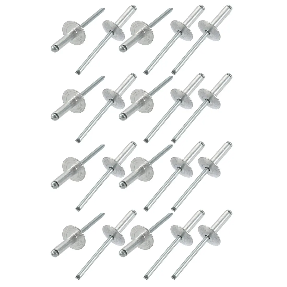 

UXCELL 20Pcs 5mmx18/20/25mm Aluminum Rivets Open End Large Flange Blind Rivet For Aircraft Machines Furniture Fasteners