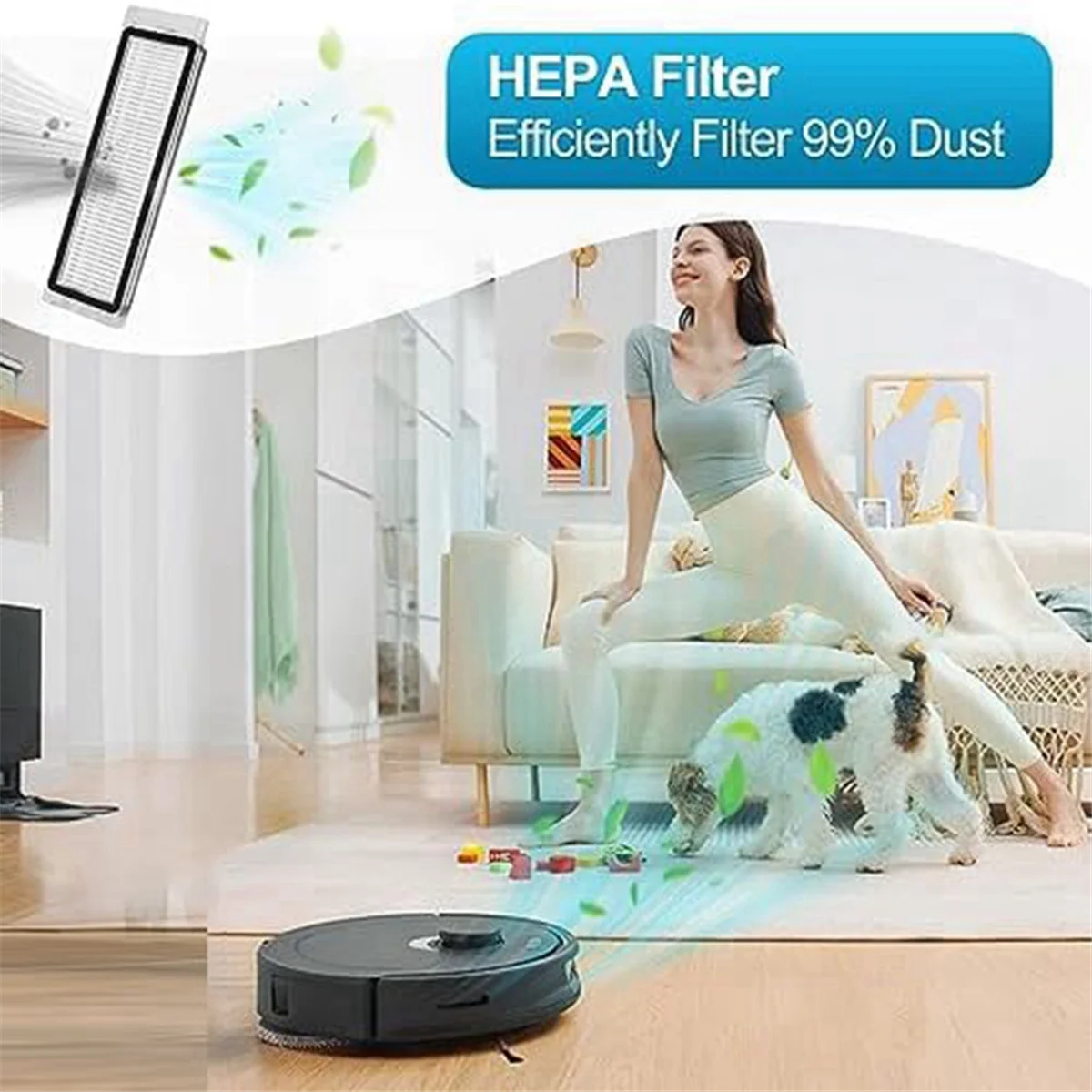 طقم قطع غيار Roborock Q Revo مع فرش رئيسية ، وسادات ممسحة ، وأكياس غبار ، وفلاتر HEPA ، وفرش جانبية ، وإكسسوار