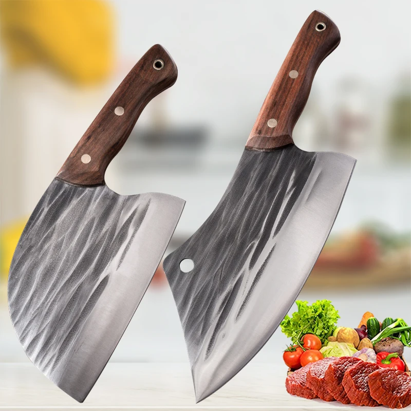 Forged Kitchen Chef Knife Set High Carbon Steel Meat Vegetables Slicing Knives Professional Butcher Chopping Cleaver Knife