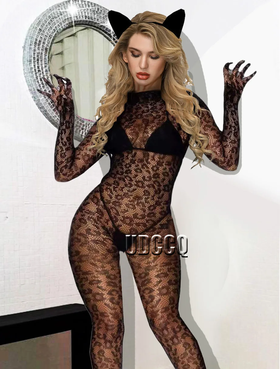 Sexy Lingerie Leopard sexy underwear Bodystocking lenceria Chemises wedding night Bodysuits toy Best Sleepwear apparel+glove