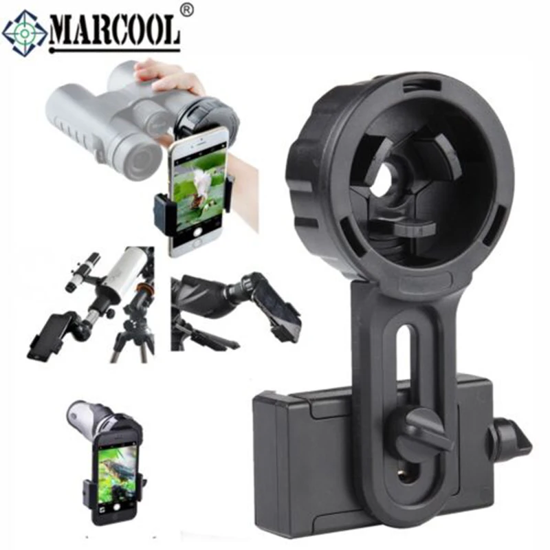 Marcool Universal Cell Phone Adapter Bracket Clip Mount Rotary Clamp Soft Rubber for Binocular Monocular Telescope CM-9