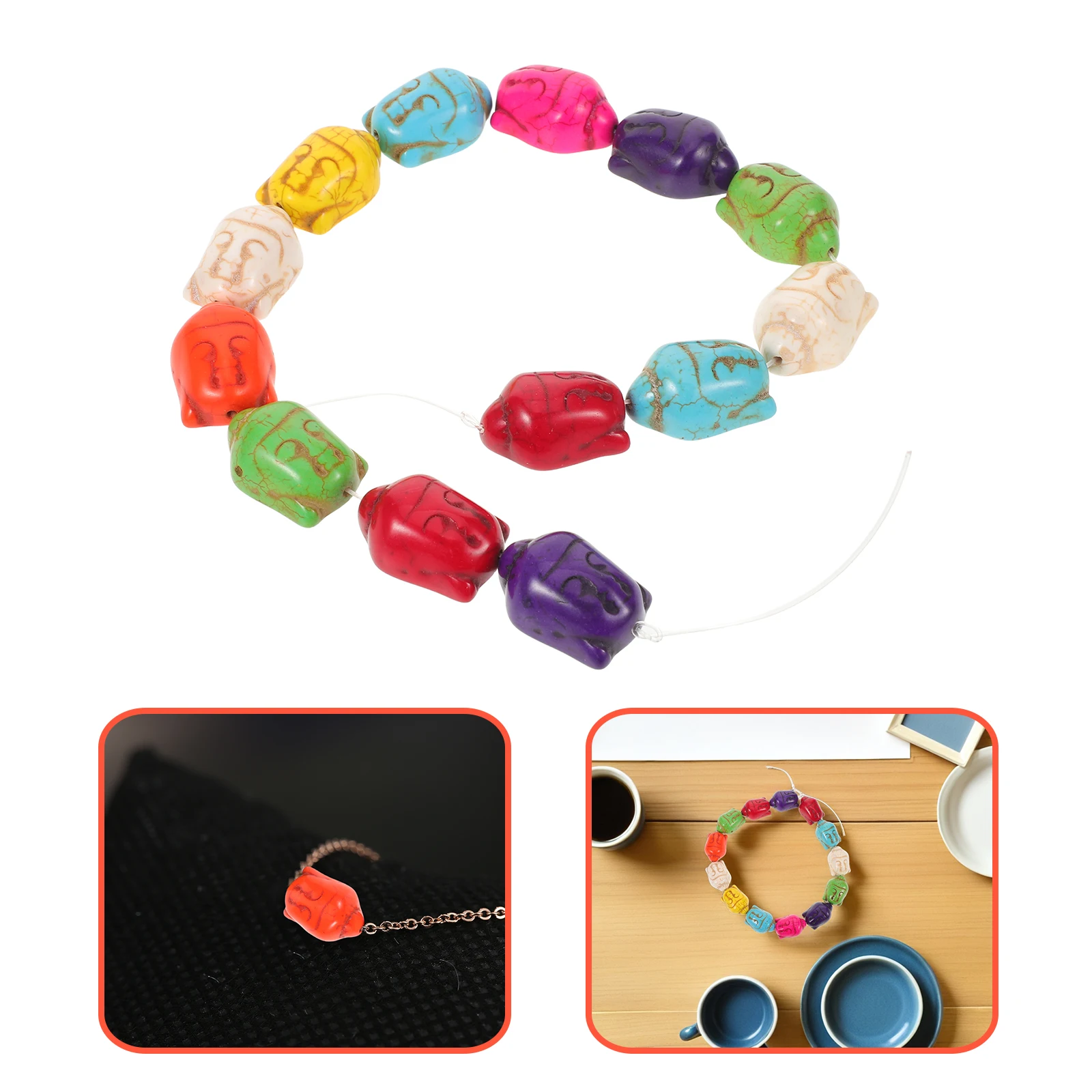 

Turquoise Bead Accessories Chinese-style Hand Beads Natural Buddha Head