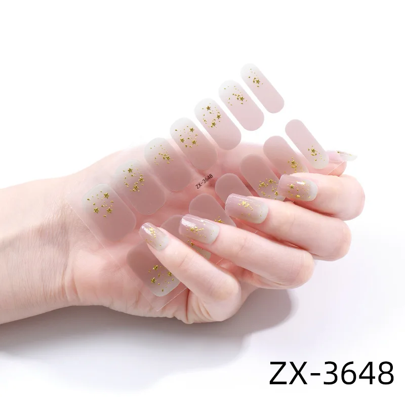 20 solid for nail art design nail polish stickers semi cured gel nail polish stickers complete nail gel