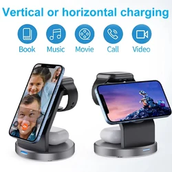 3 In 1 Wireless Charger Stand For iPhone 17 16 15 14 13 12 Pro Max iWatch AirPods Station for MagSafe Fast Charging Station