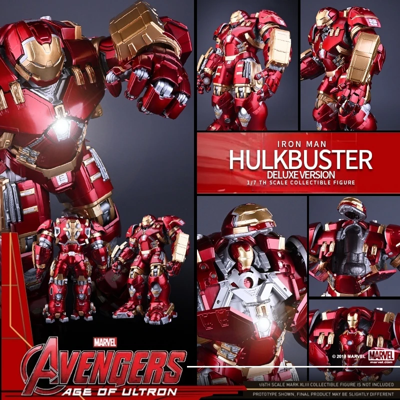 مجموعة نماذج Marvel Comics Hulk Armor واسعة النطاق، لعبة مجمعة بمصباح LED، لعبة الرجل الحديدي المجمعة، نموذج لعبة الرجل الحديدي الرائع