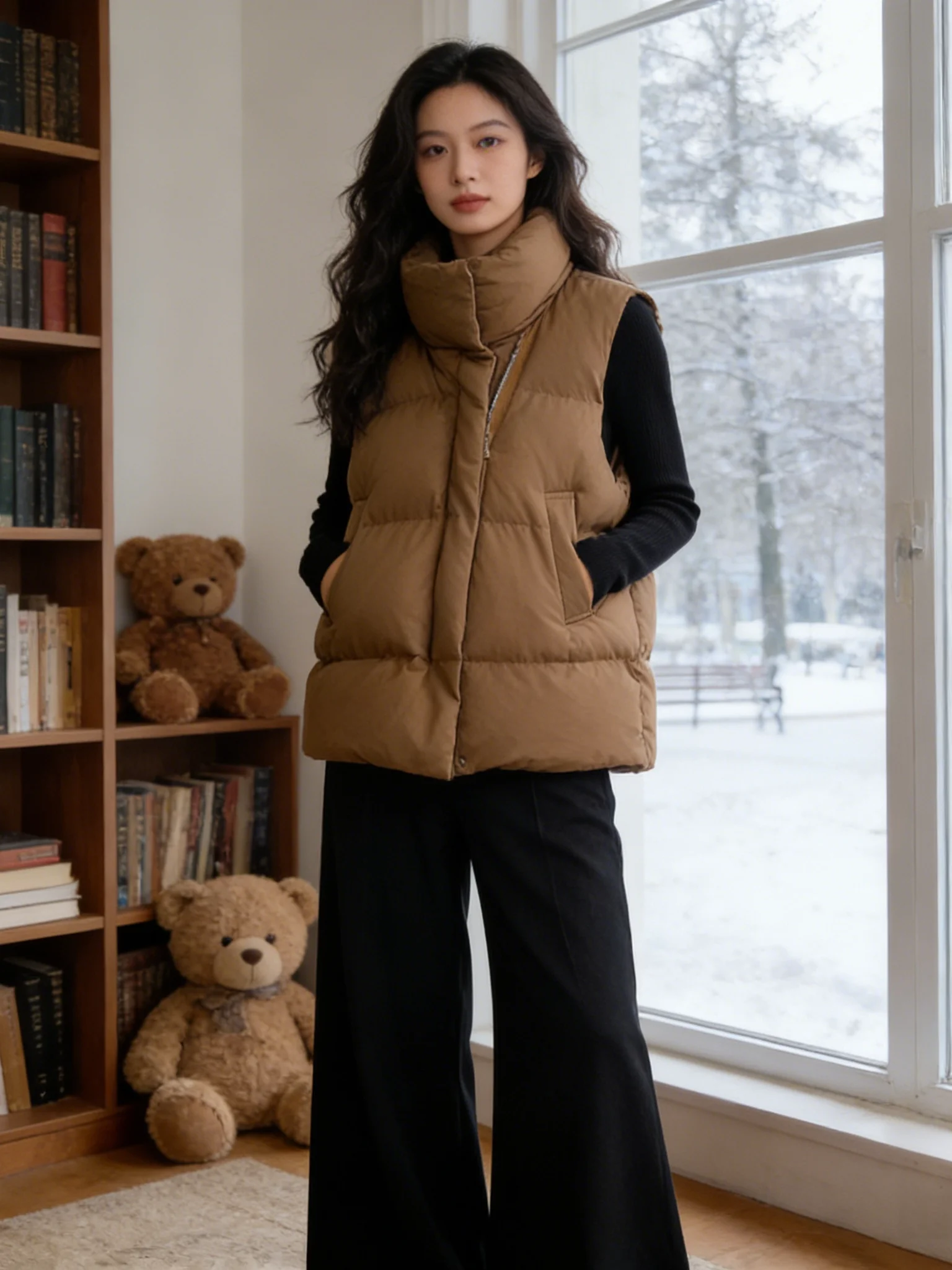 

Зимний хлопковый жилет большого размера с воротником-стойкой, женский модный свободный топ, верхняя одежда на молнии, цветной комплект для поездок на работу