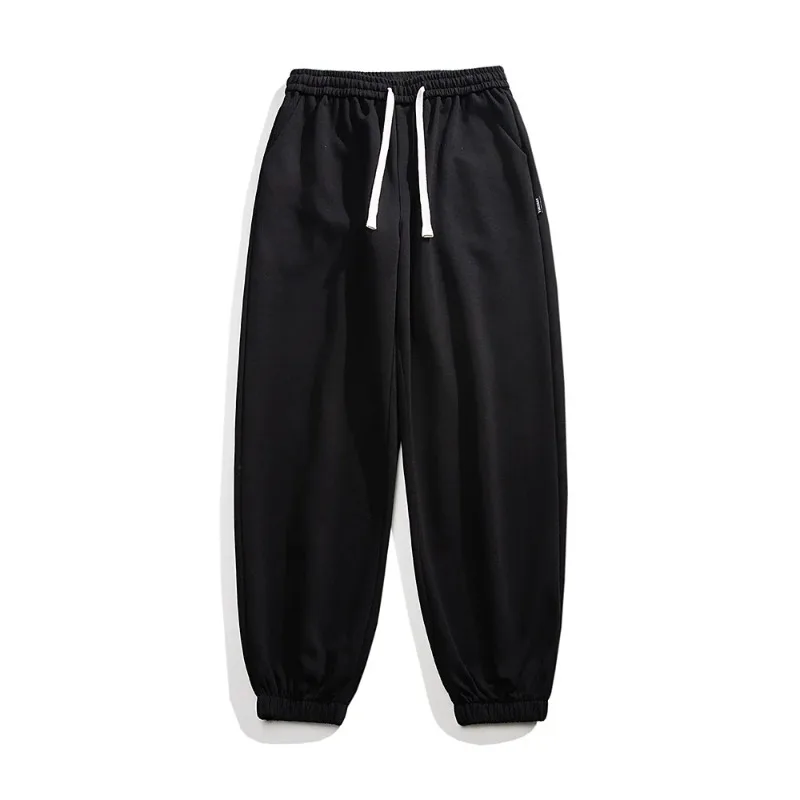 Autumn Winter Bandage Men's Elastic High Waist Drawstring Pockets Solid Harun Lantern Casual Sports Fashion Trousers Pants
