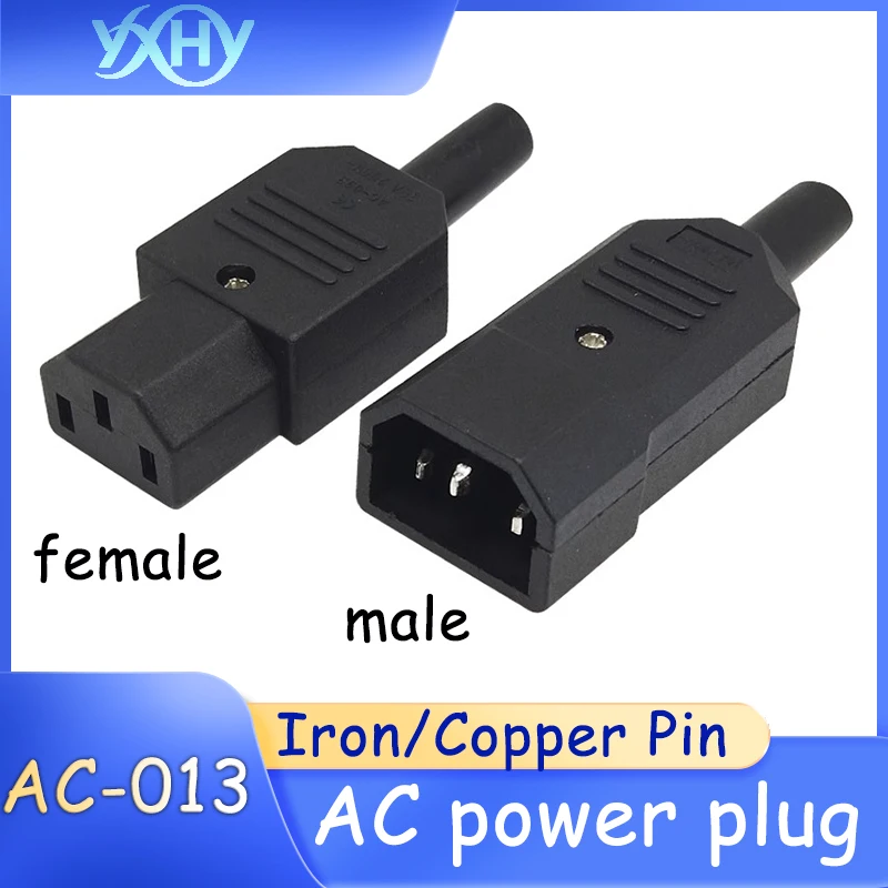 1pcs AC-013 3pin wiring plug with three-core male-female connector AC power plug adapter socket