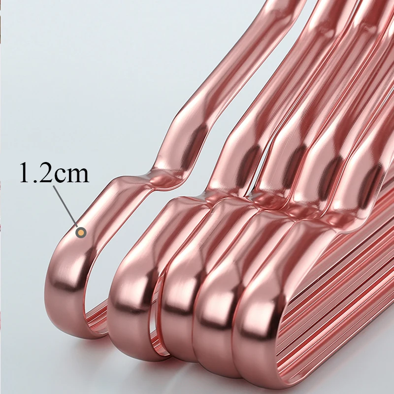 10pcs Rose Gold Clothes Hangers Coat Anti-slip Drying Rack Wardrobe Organizer Storage Rack Metal Clothes Horse Dropshipping