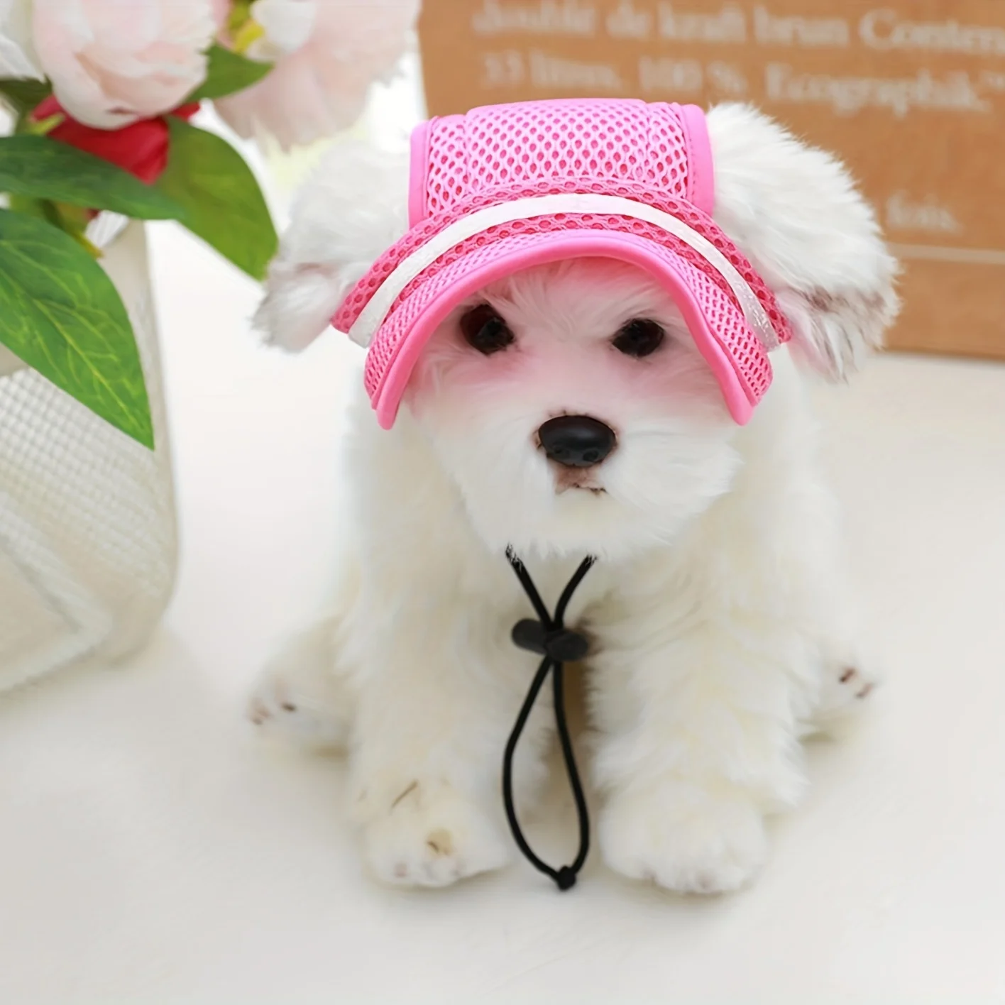 Immagine 7: 1pc cappello protettivo solare per animali domestici con decorazione a fiocco per cani e gatti-regolabile ed elegante