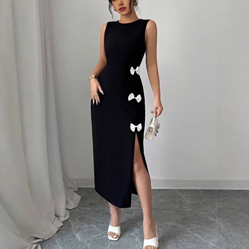 

Элегантное приталенное платье-сарафан с бантом для женщин, весенне-летний стиль, от Independent Station