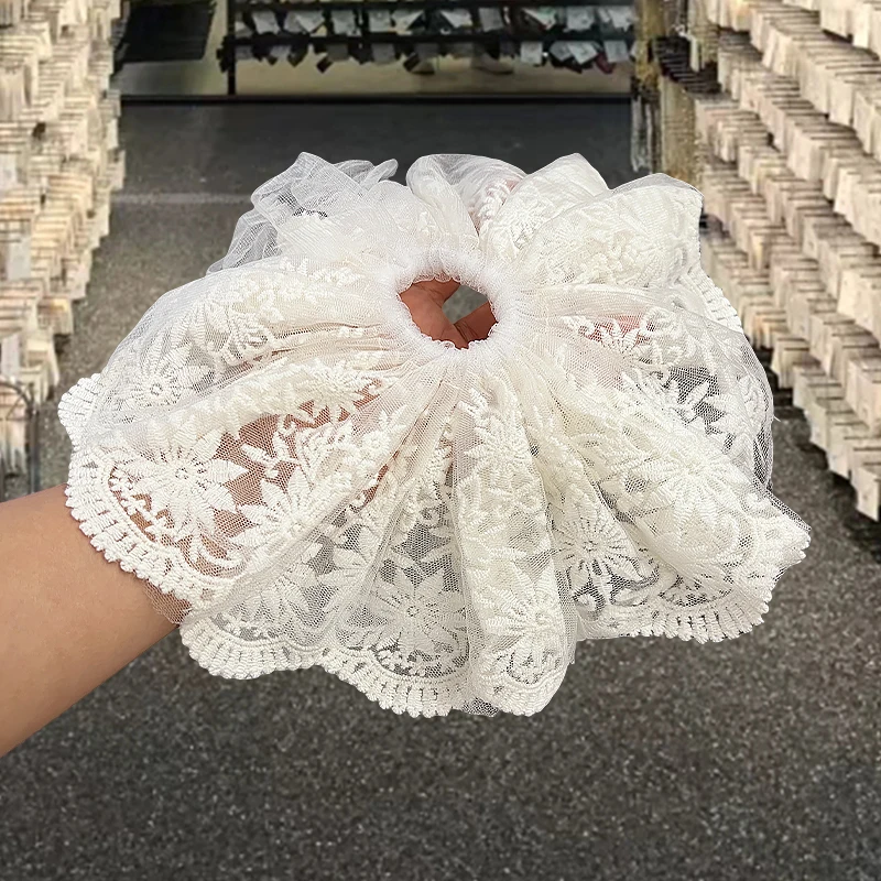 

Негабаритный корейский кружевной бежевый аксессуар для волос для пляжного отдыха с повязкой на голову с толстой кишкой