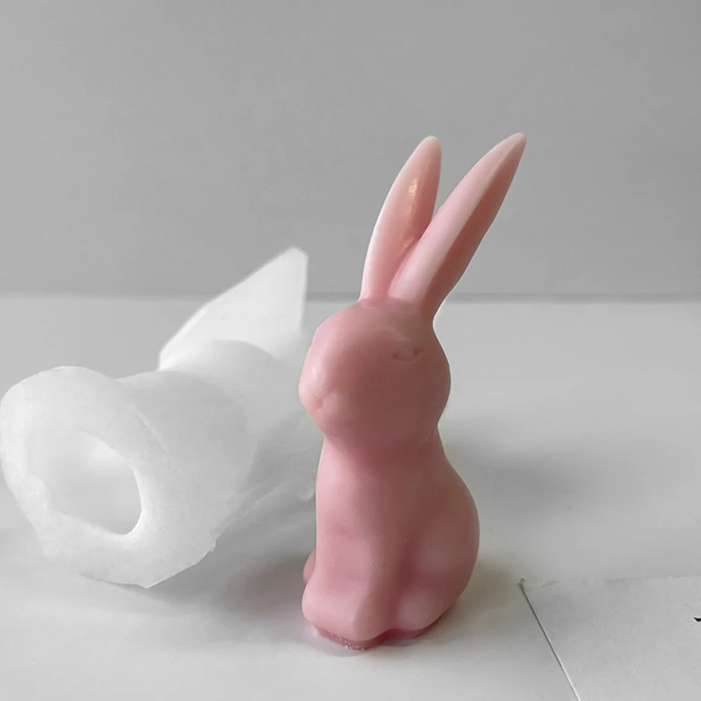 Long eared rabbit aromatherapy candle mold DIY rabbit dropper Silicone Mold Scented Making Tools 3D DIY Handmade Fragrance