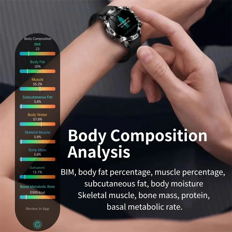 2024 New AI Medical Diagnosis Blood Fat Uric Acid Bluetooth Call Blood Glucose Smart Watch ECG+PPG Monitoring Health Smartwatch