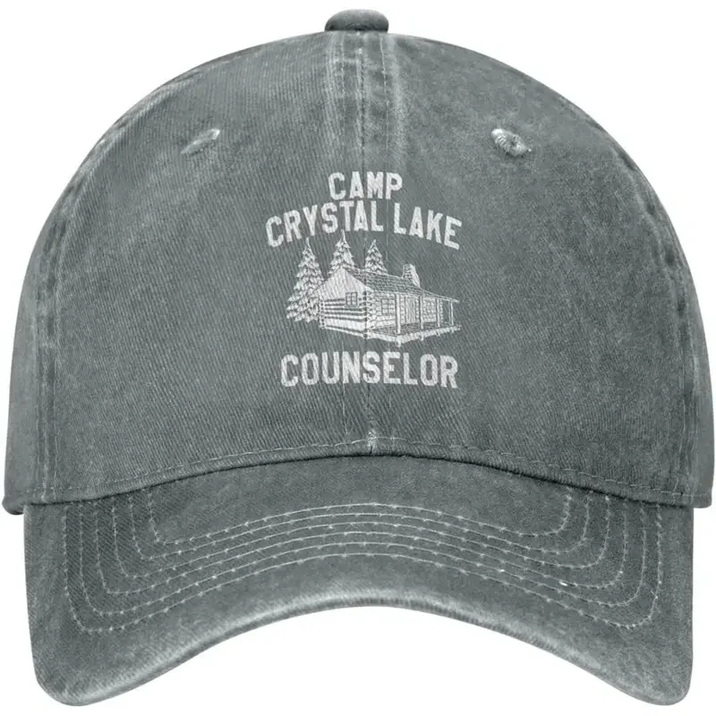 Camp-Crystal-Lake-Sombrero de camionero Vintage para adultos, sombreros de papá, gorra de béisbol lavada desgastada, sombrero de vaquero para exteriores, negro