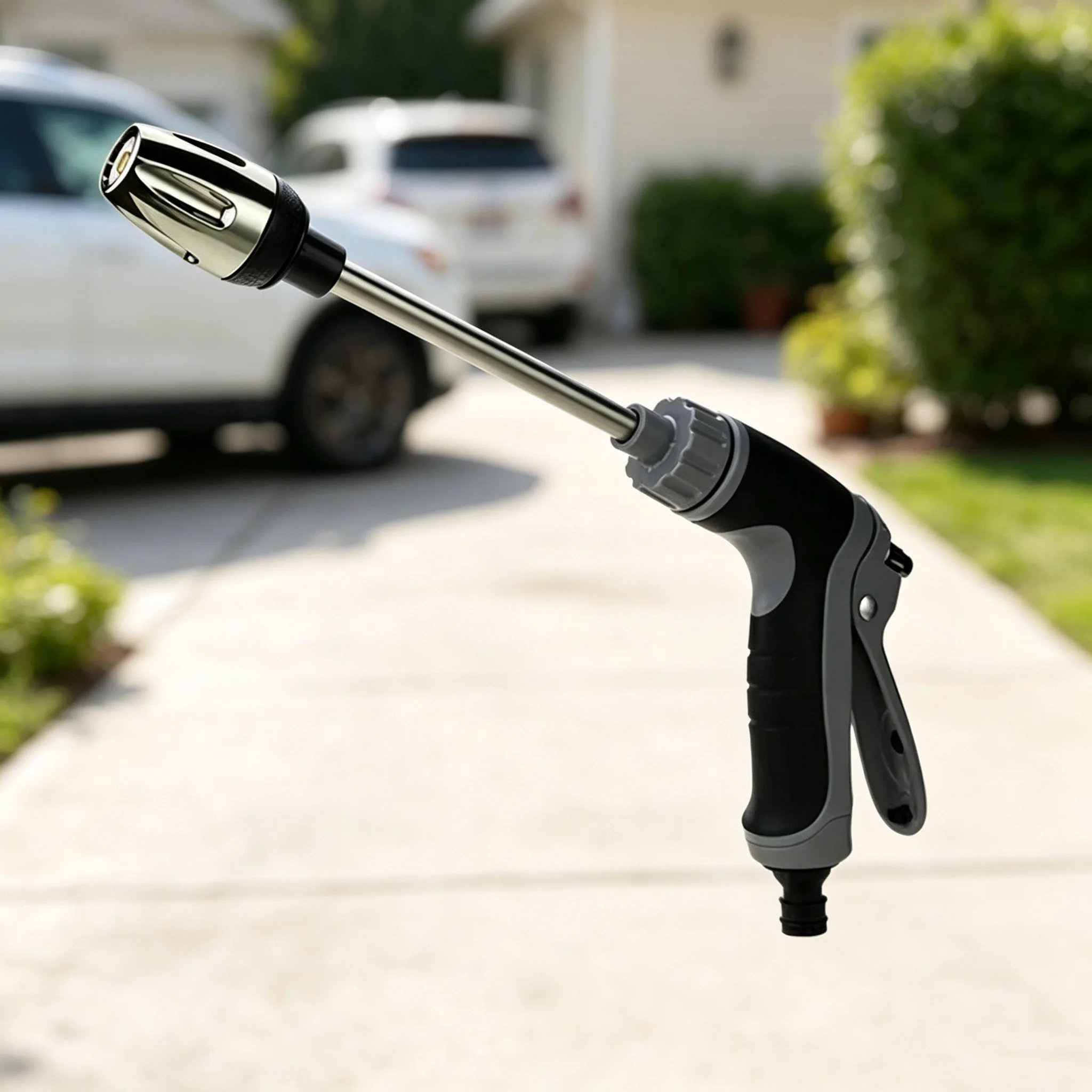 High-Pressure Car Wash Water Gun Household And Alloy Long Pole With Rubber Handle Watering Tools Metal Extension Wrapped