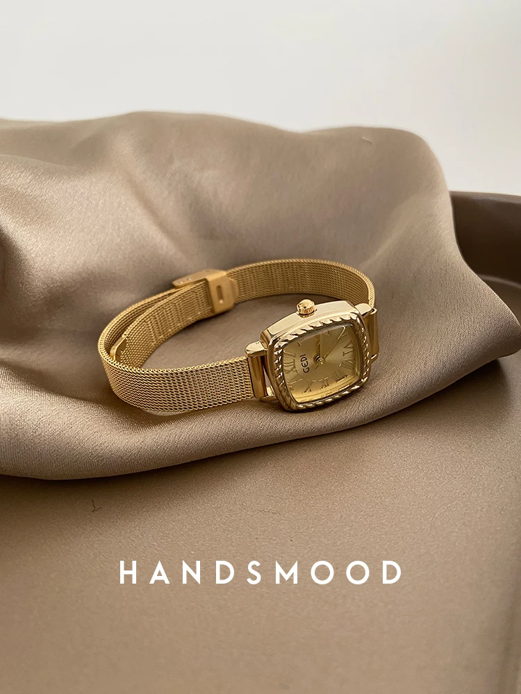 

Women's luxury watches luxury vintage small dial gold meshstrapquartz ladies watchtrendy exquisite women's watch women's jewelry
