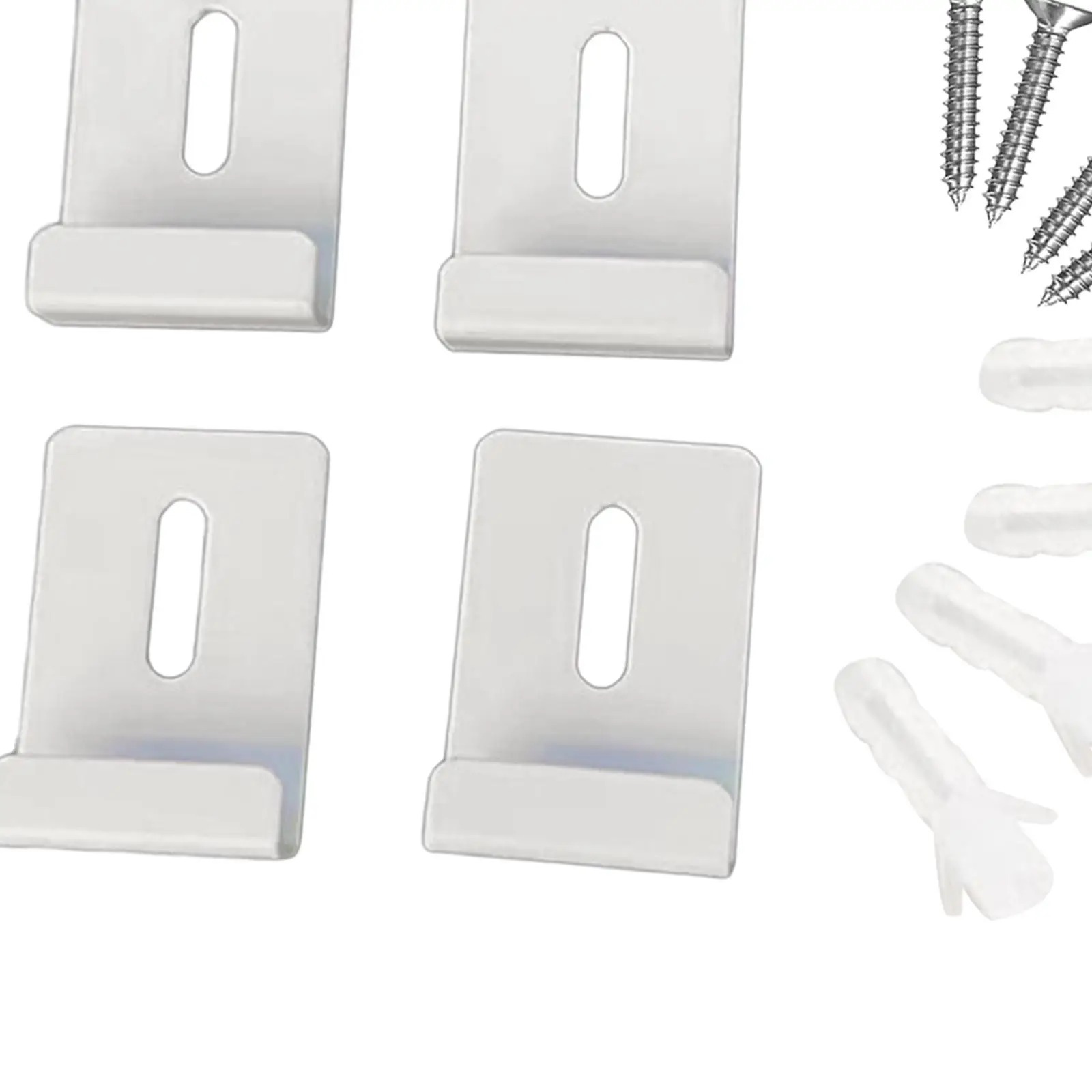 4Pcs Mirror Holder Clips Kits with Fittings Easy Installation Mirror Wall Clips Sturdy Heavy Retainer Clips for Tile Display
