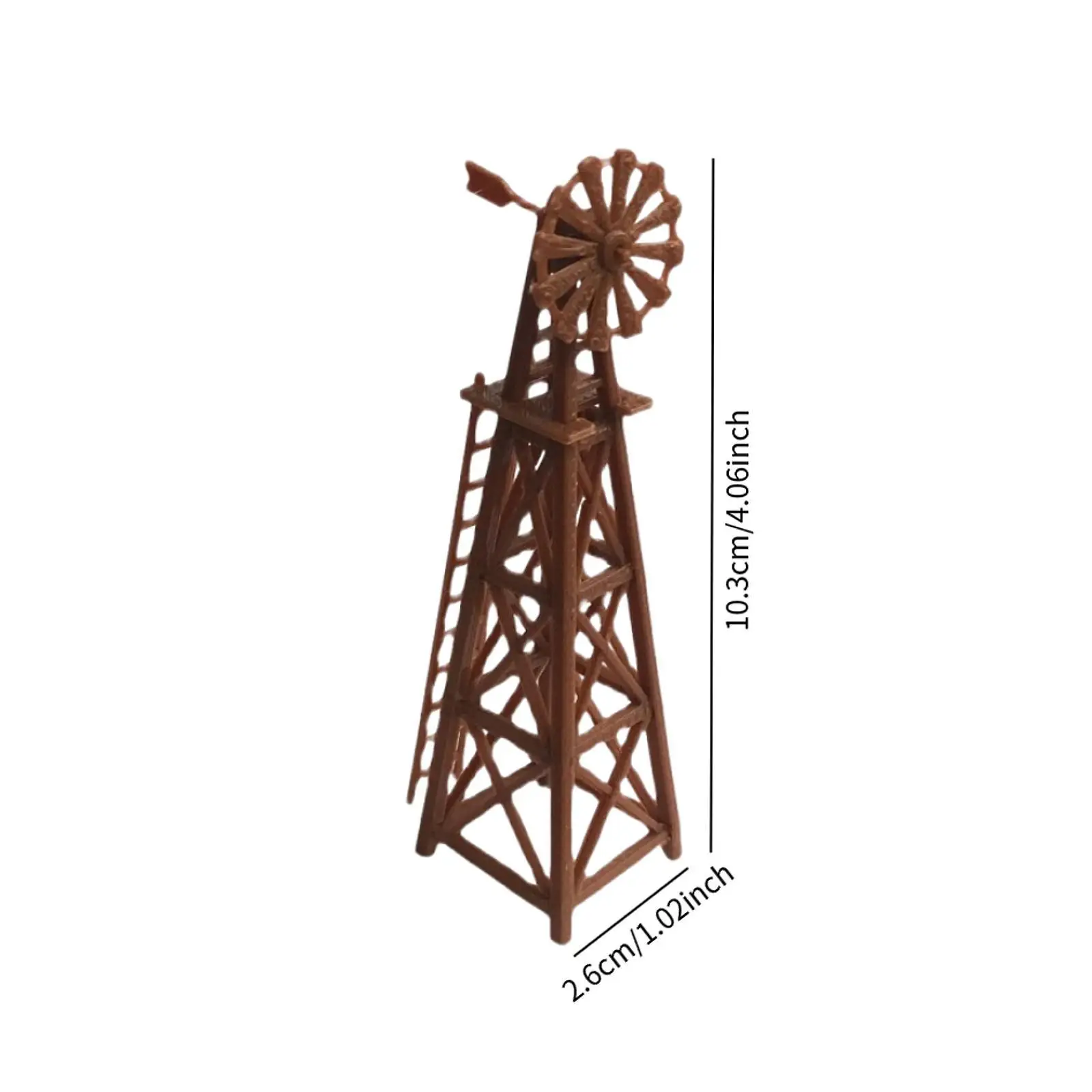 1:87 HO Scale Windmill Model Miniature Compact Collectible Simulation Ornament Photography Prop Village Landscape Decoration