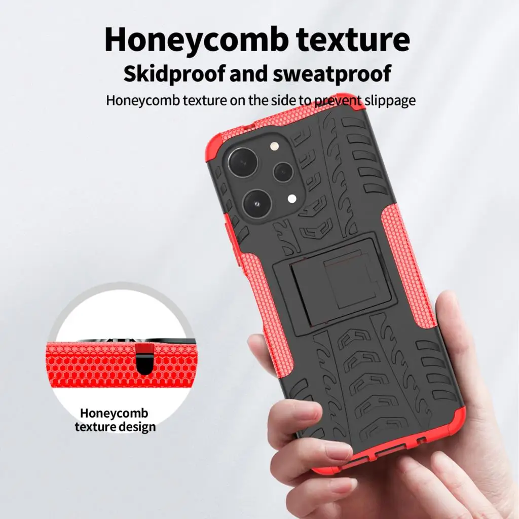 For Redmi 12 4G Cover Case For Xiaomi Redmi 12 Fundas Coque Shockproof Armor KidStand Protective Phone Bumper Redmi 12