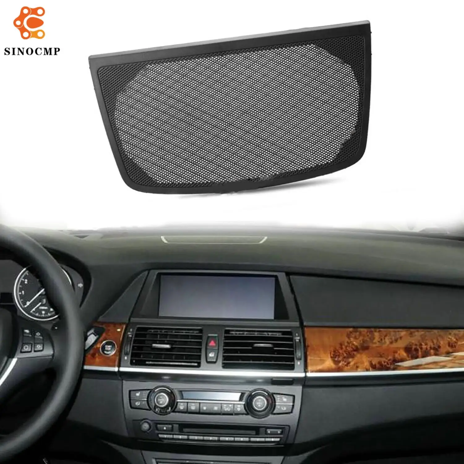 

1Pcs Black Car Dash Loud Speaker Cover Grille Panel Clip-On 514571691796 For BMW X5 E70 X6 E71 Car Interior Accessories