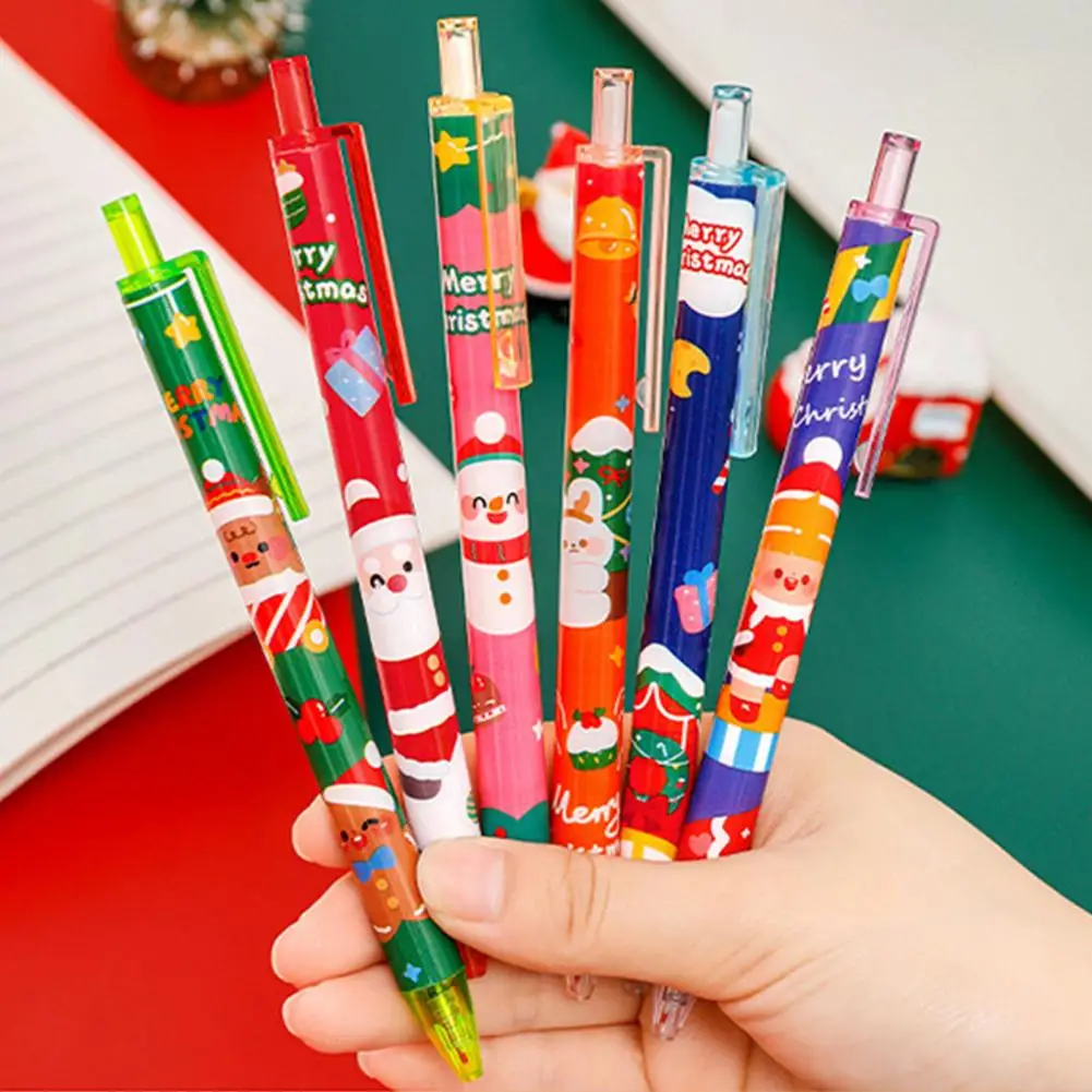 Xmas Ballpoint Pens Christmas Gel Pens Vibrant Christmas Ballpoint Pens with Exquisite Patterns Ultra-fine Point Gel for Writing