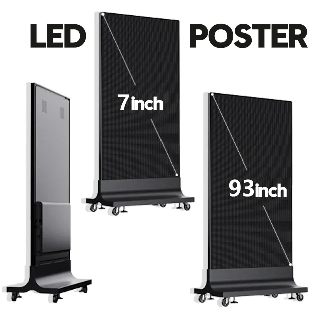 Factory Moveable Indoor P1.25/P1.86/P2.5 High Brightness Digital LED Advertising Display Screen IP65 Waterproof Full Color P3