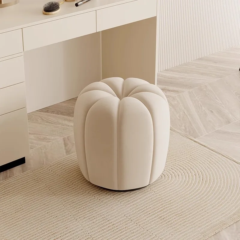 

Cream wind makeup stool girls bedroom dressing stool makeup chair pumpkin small round stool light luxury modern simple household