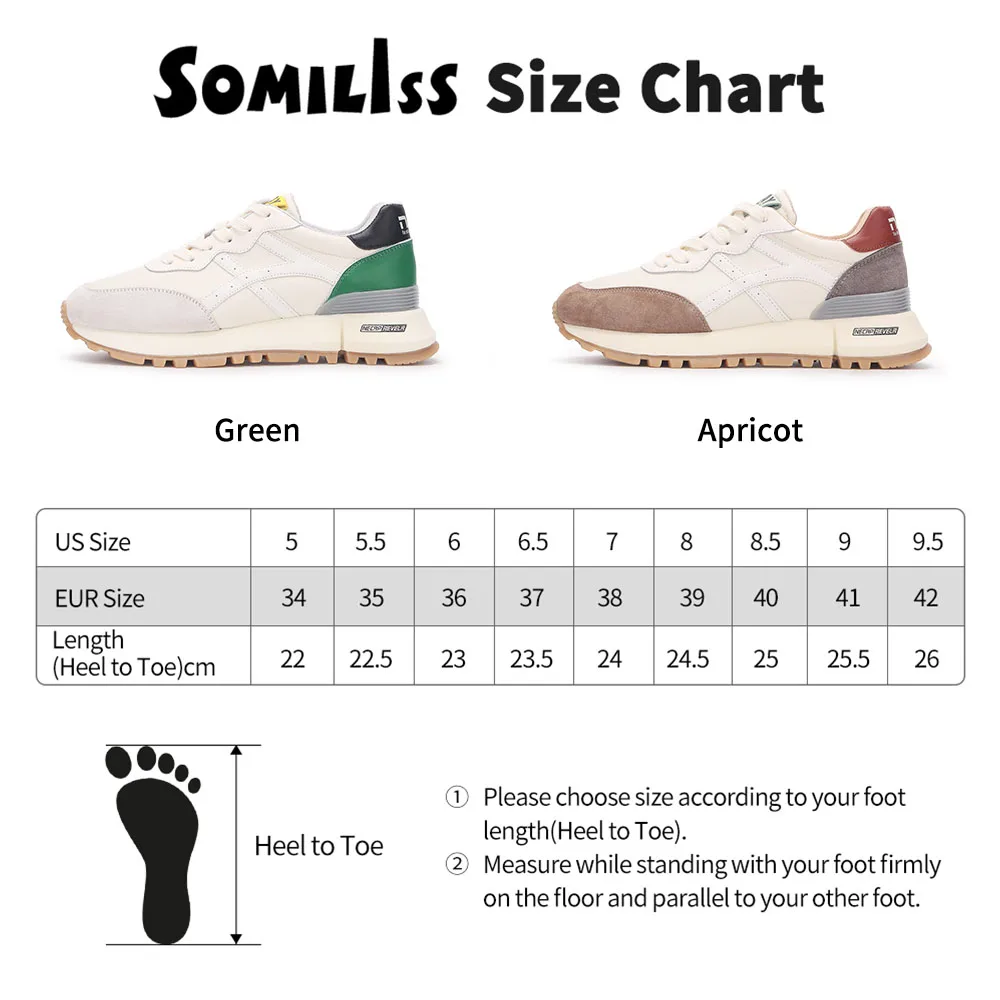 SOMILISS Women\'s Casual Sneaker Genuine Leather Pachwork Lightweight Breathable Ladies Fashion Running Shoes Platform Sneakers