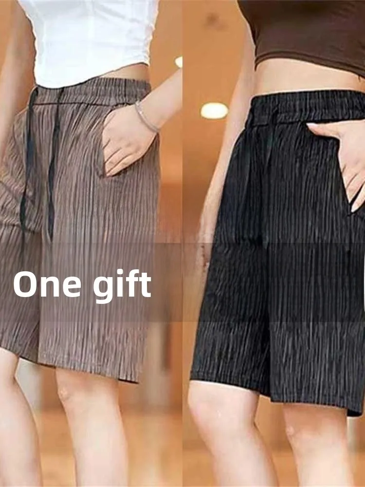 

Men's Ice Silk ort Pants Thin Summer Casual Faion Mid-Pants Breathable High Elastic Five-Part Pants Youth Daily Wear