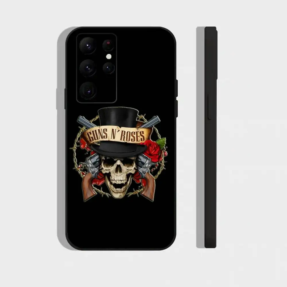حافظة هاتف G-Guns N A-Axl Rose Roses لهاتف سامسونج S25، S24، S23، S22، S21، S20، Ultra، Plus، FE غطاء ناعم أسود #5
