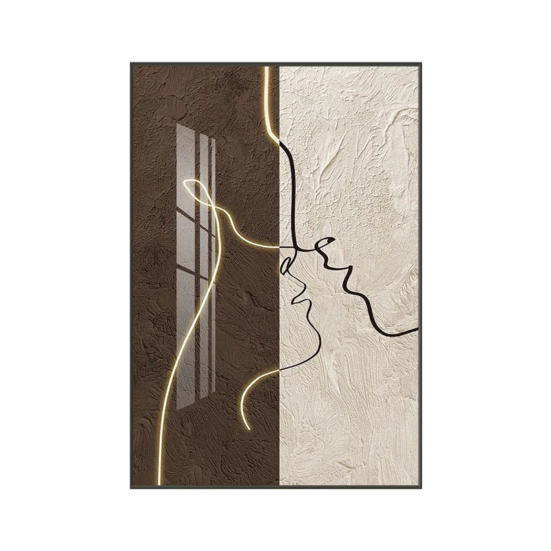 Living Room Decoration Modern Minimalist Painting Abstract Painting Lines Figures Large Foyer Hanging Painting Wall Lamps