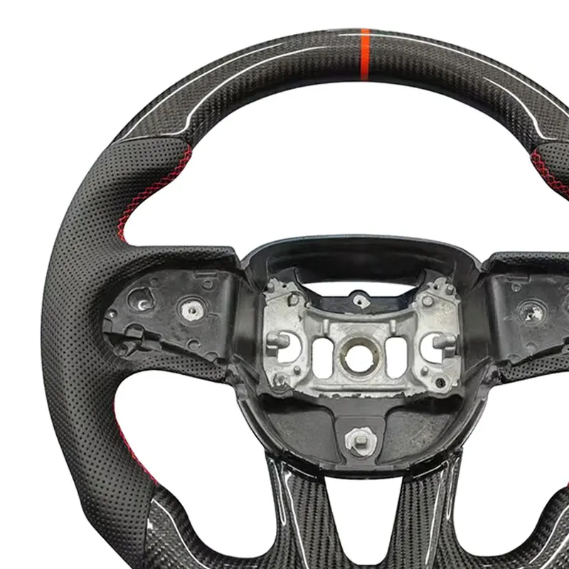 Upgrade Carbon Car Steering Wheel with Heat Plug and Play for Dodge Challenger Charger HELLCAT Jeep Grand Cherokee