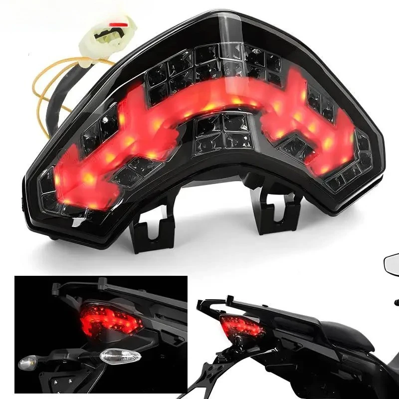 

Motorcycle LED Tail Light Red Yellow For Ducati Multistrada 1200 2010-2014 Rear Flowing Turn Signal Indicator Driving Brake Lamp